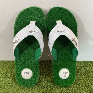 Reef Mulligan II Sandals Men 8 Green Golf Grass Flip-Flops No Tees